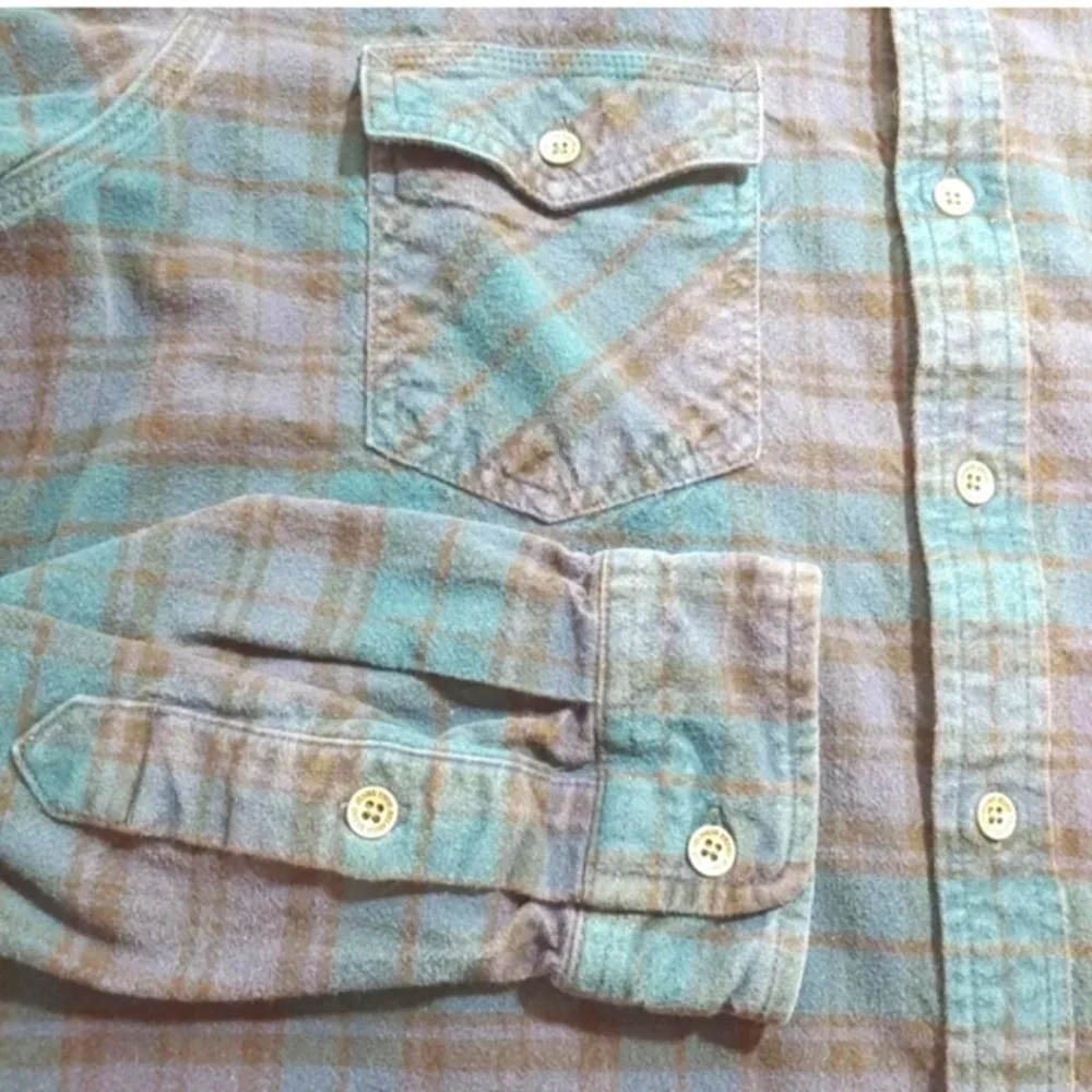 True Religion Flannel Shirt Biker Western Cowboy Rodeo Country Tartan Plaid Sz L